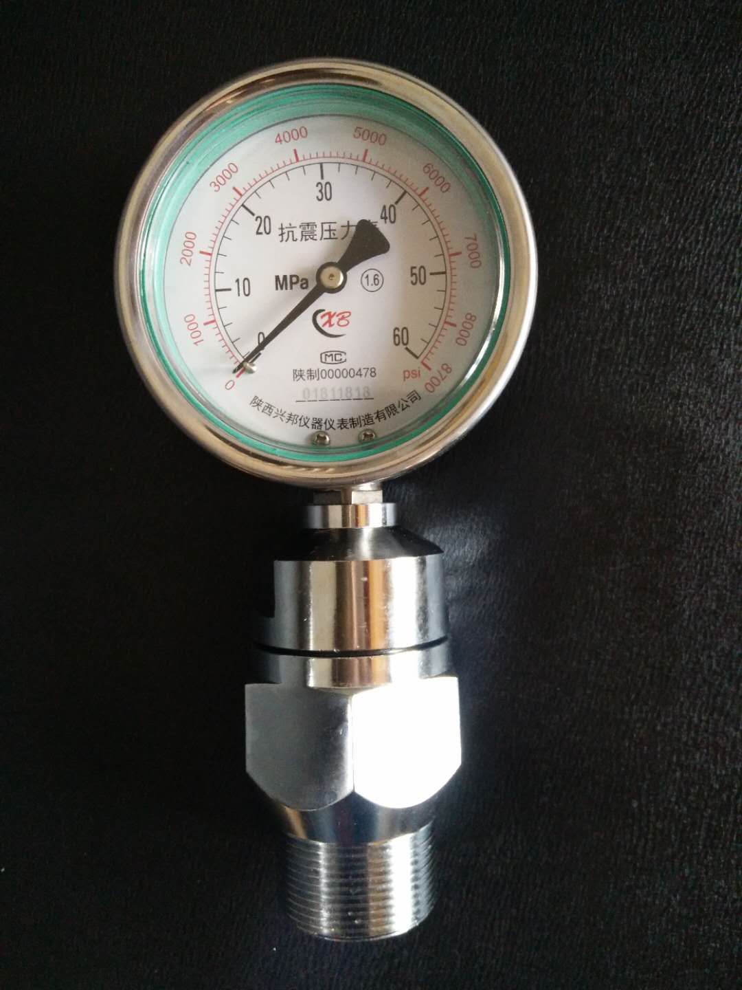 抗震壓力表，YK-100/150,1.6級，0-40-60-80-100MPA，ZG11/2