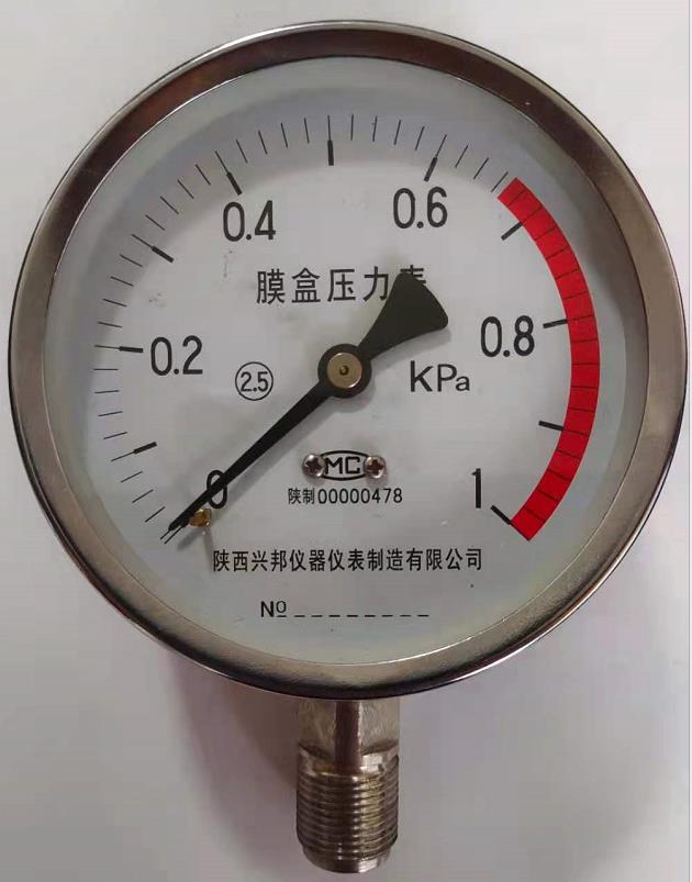 膜盒壓力表，YE-60/10/150,2.5級，-100KPA-100KPA