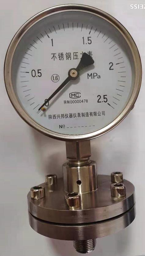 不銹鋼隔膜壓力表，YTPF-60/100/150,1.6級，-0.1-0-60MPA